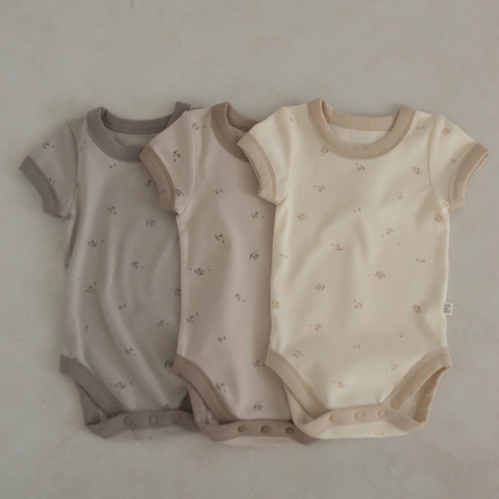 머쉬룸 반팔 수트 반팔바디수트 6개월 아기 유아 쌍둥이옷